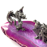 Batwing Dragon Vs Wizard Pewters on Mineral Slice 1 Count Assorted