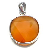 A Carnelian Faceted Star of David Cut Pendant 15mm with 925 Sterling Silver 1 Count