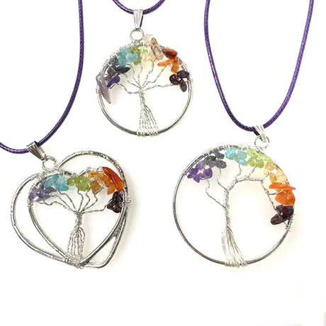 Large Chakra Tree of Life Necklace 1 Count Assorted Styles