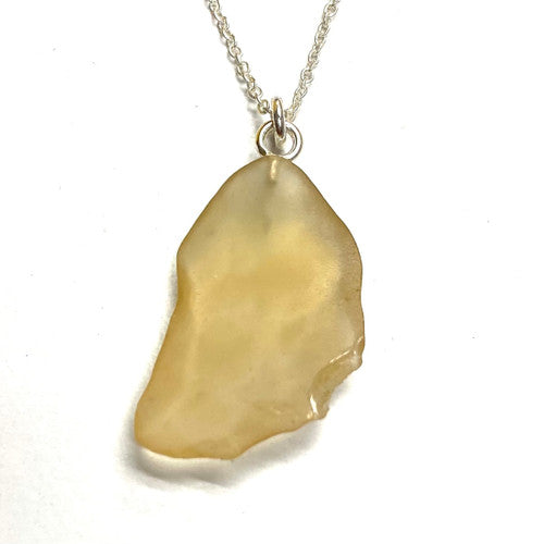 Libyan Desert Glass Pendant 925 Sterling Silver with Silver Chain