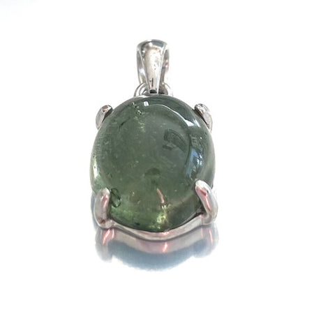 AA Genuine Moldavite Pendant Claw Oval 925 Sterling Silver 12mmx16mm 1 Piece Assorted