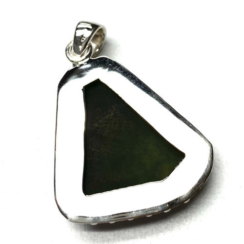 Rough Base Genuine Moldavite Pendant Rough Sterling Silver 1 Piece Assorted 6.4gm