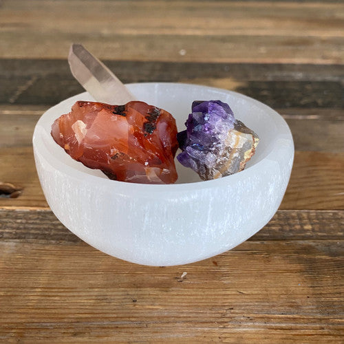 Selenite Charging Bowl Solid and Heavy 1.5" x 3.5"+-