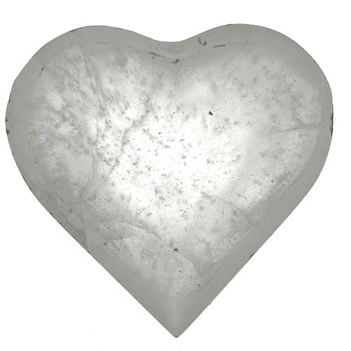 Little Heart Selenite Dish Bowl 3" +- Hand Made Morocco