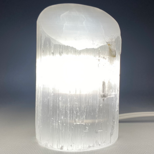 Angle Cut Selenite Lamp 5.9" 15cm with Cord