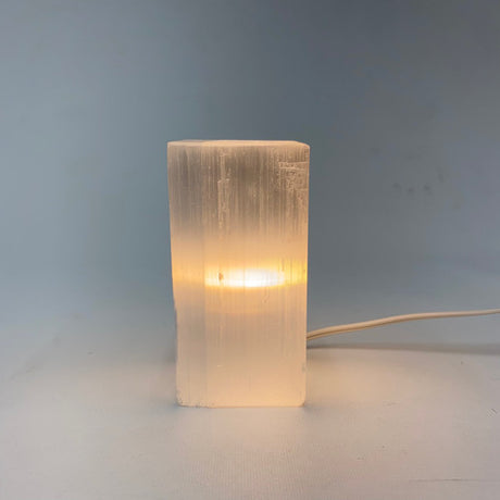 Smooth Square Selenite Lamp 5.9" 15cm with Cord