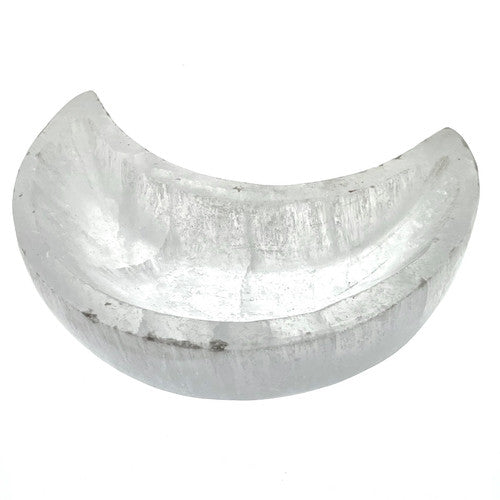 Selenite Moon Dish Bowl Sacred Moon Goddess 4.25"