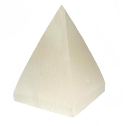 Tall Sacred Energized Selenite Pyramid 2.3" +- Hand Made Morocco