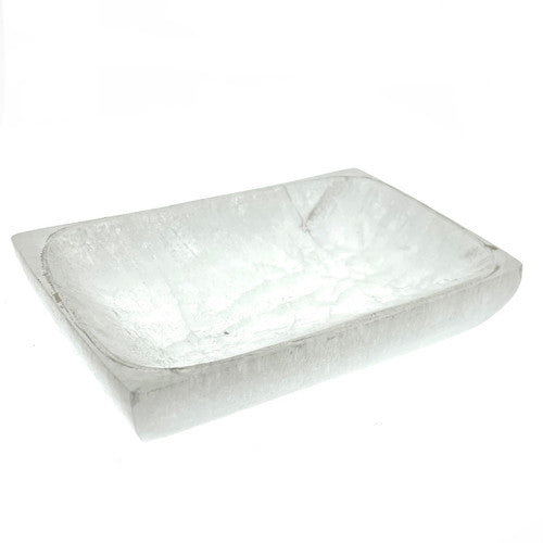 Selenite Rolling Tray 6" Hand Made Morocco