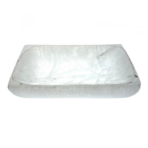 Selenite Rolling Tray 6" Hand Made Morocco