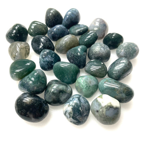 Moss Agate Tumbled by the Pound 1"-2" Pieces