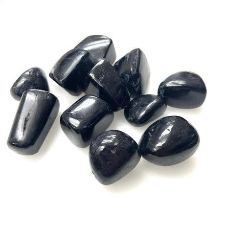 Black Tourmaline Tumbled by the Pound 1"-2.5" Pieces