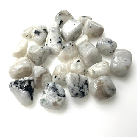 White Rainbow Moonstone Tumbled by the Pound 1"-2" Pieces
