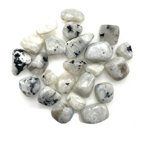 White Rainbow Moonstone Tumbled by the Pound 1"-2" Pieces