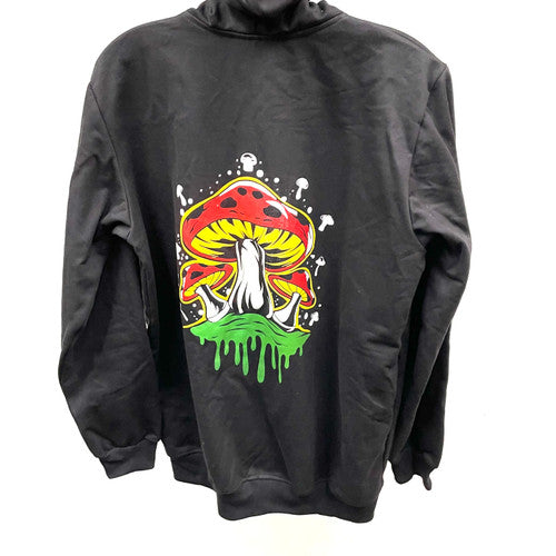 Glow in Dark Mushroom Black Zip Up 1 Assorted Size