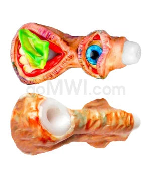 I/O 5" Heavy Glass Spoon w/ Monster Face Designs