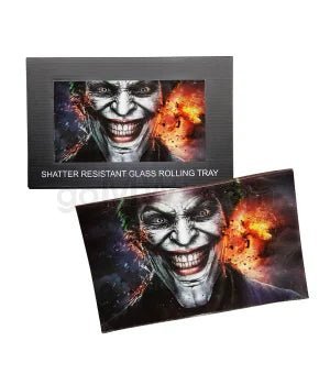 Glass 10x7in Medium Rolling Tray - Joker Explosion - TPCSUPPLYCO