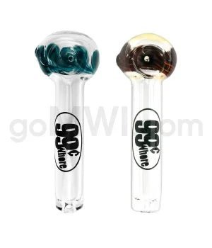 Glass Spoon 4.5" Clear Etched Asst. Bowl Colors - "99¢ Whore" - TPCSUPPLYCO