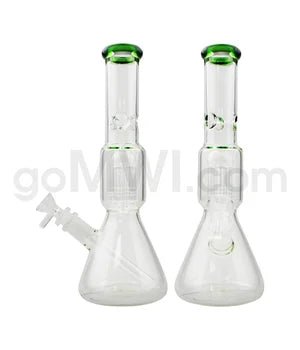 GOG 11" Beaker Waterpipe w/Ice Pinch & Tree Perc - Green - TPCSUPPLYCO