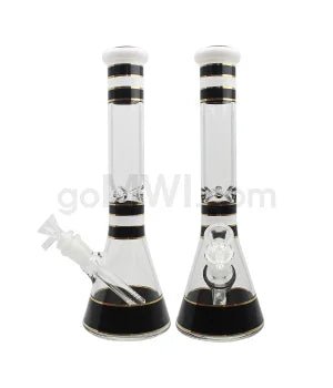 GOG 12" 5mm Beaker Waterpipe w/Ice Pinch - Black - TPCSUPPLYCO