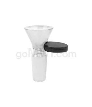 GOG 14mm Glass Bowl w/ Handle and Male Joint - Black - TPCSUPPLYCO