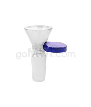 GOG 14mm Glass Bowl w/ Handle and Male Joint - Blue - TPCSUPPLYCO