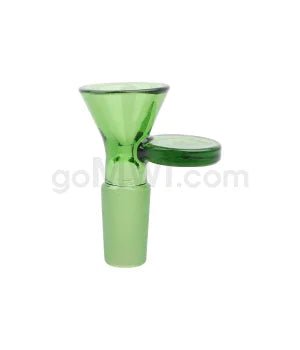 GOG 14mm Glass Bowl w/ Handle and Male Joint - Solid Green - TPCSUPPLYCO