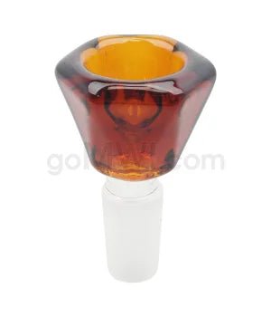 GOG 14mm Male Crystal Herb Bowl - Amber - TPCSUPPLYCO