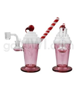 GOG 6" (4mm) Rig Swirl Design w/ Quartz Banger - Pink - TPCSUPPLYCO