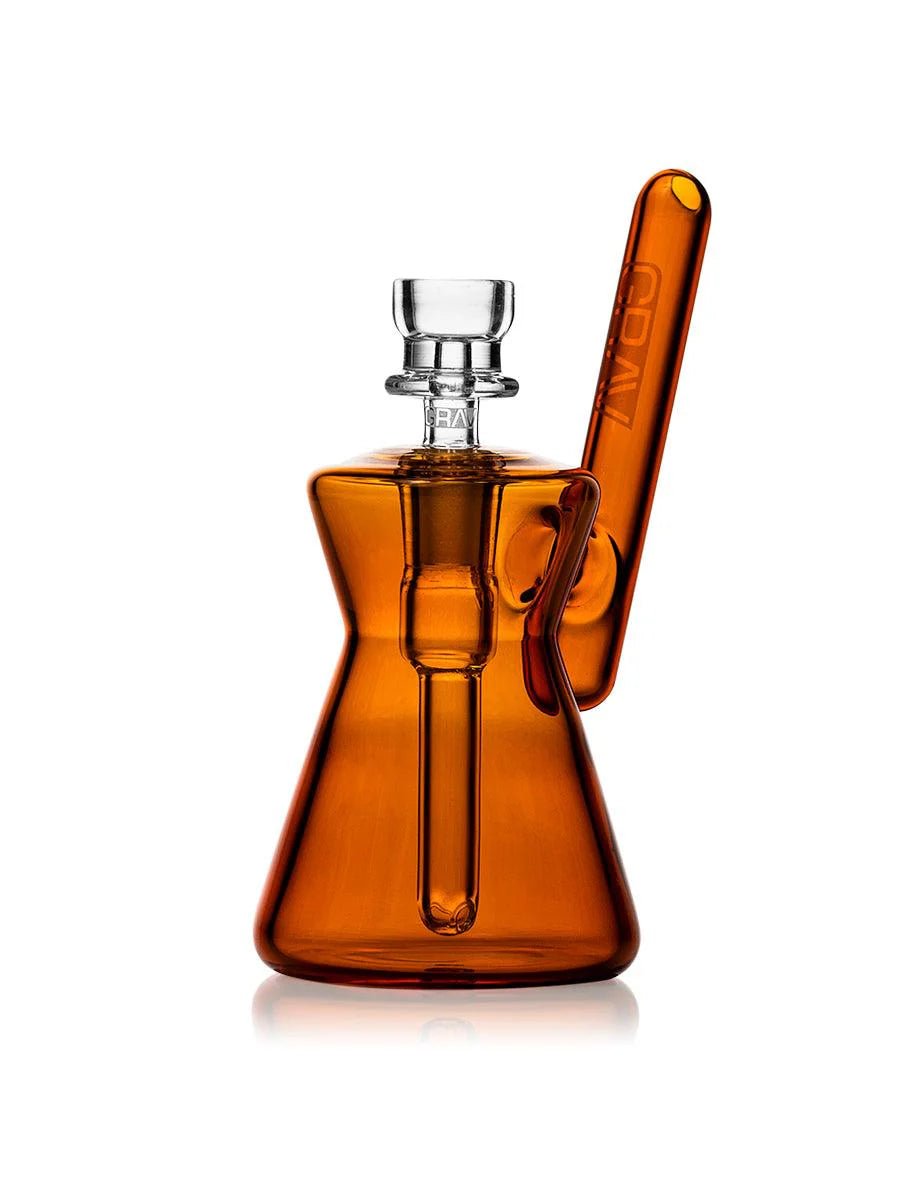 GRAV 4.7" Hourglass Pocket Bubbler Waterpipe - Amber - TPCSUPPLYCO