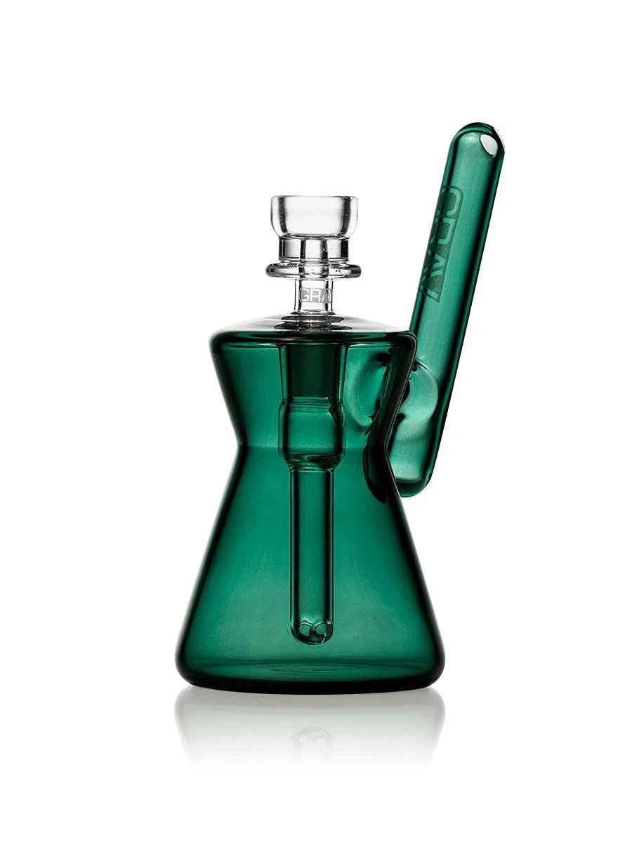 GRAV 4.7" Hourglass Pocket Bubbler Waterpipe - Lake Green - TPCSUPPLYCO