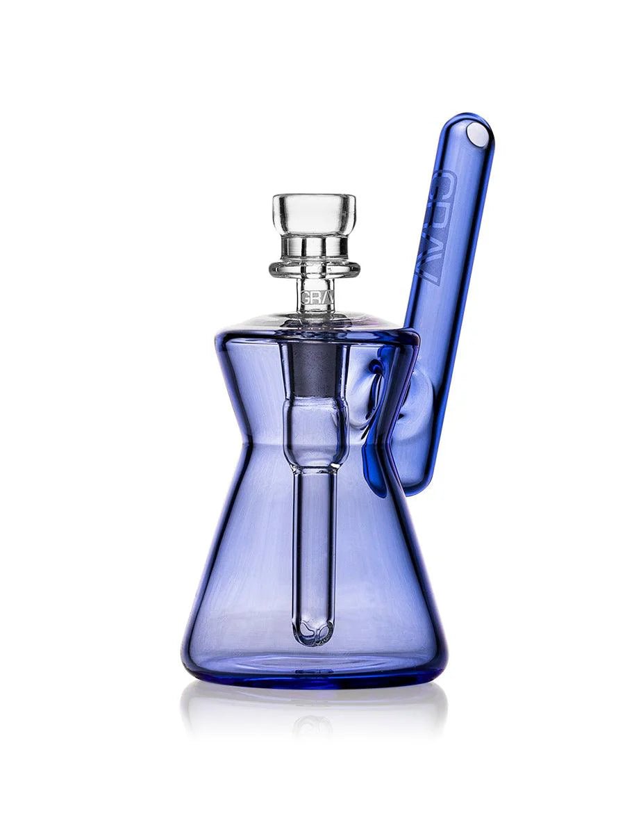 GRAV 4.7" Hourglass Pocket Bubbler Waterpipe - Light Cobalt - TPCSUPPLYCO