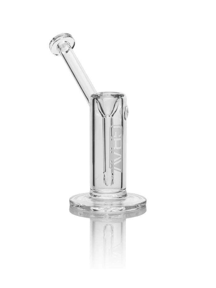 GRAV 7.5" Small Upright Bubbler Waterpipe - Clear - TPCSUPPLYCO