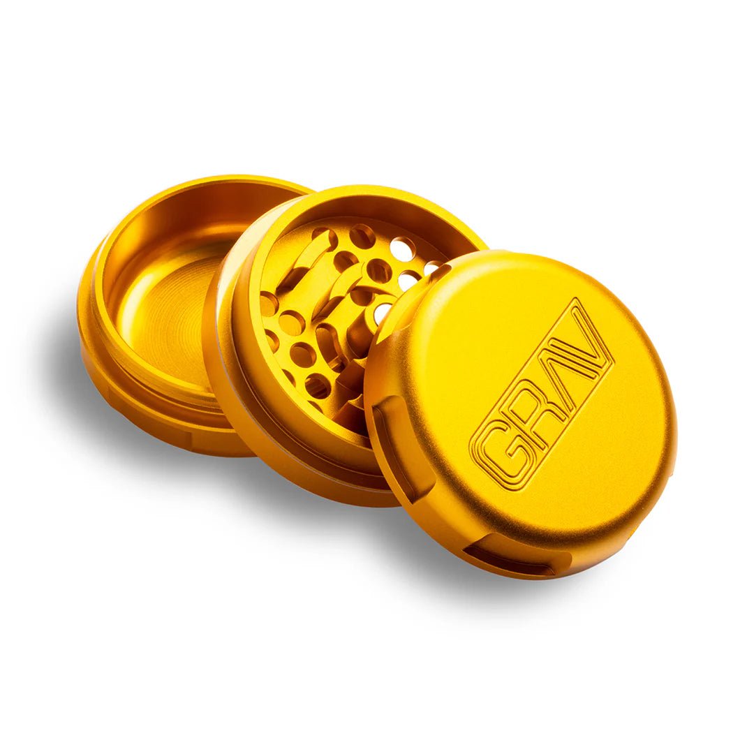 GRAV Grinder 3pc 1.25" CNC Aluminum - Golden Rod - TPCSUPPLYCO