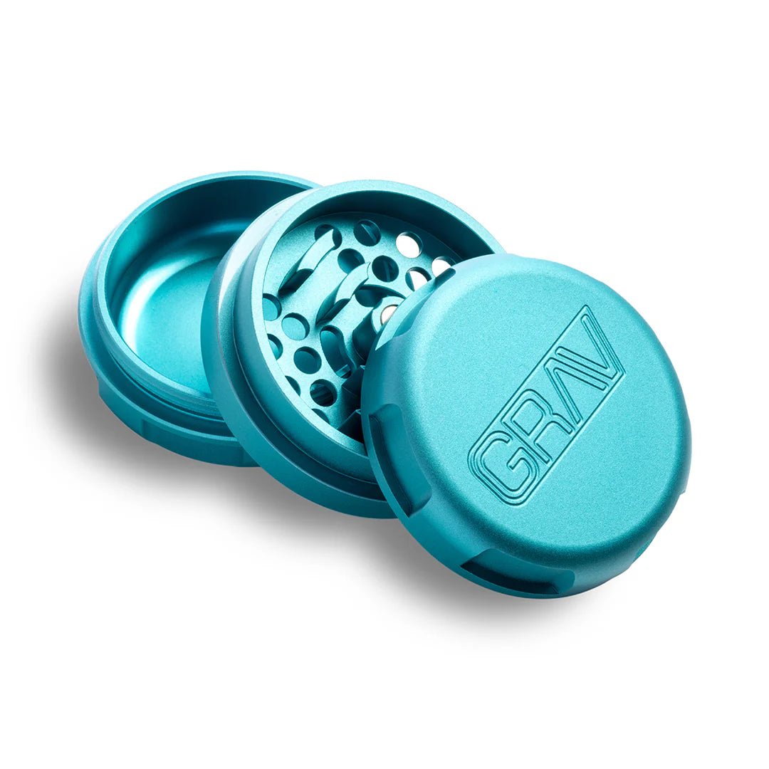 GRAV Grinder 3pc 1.25" CNC Aluminum - Maui Blue - TPCSUPPLYCO