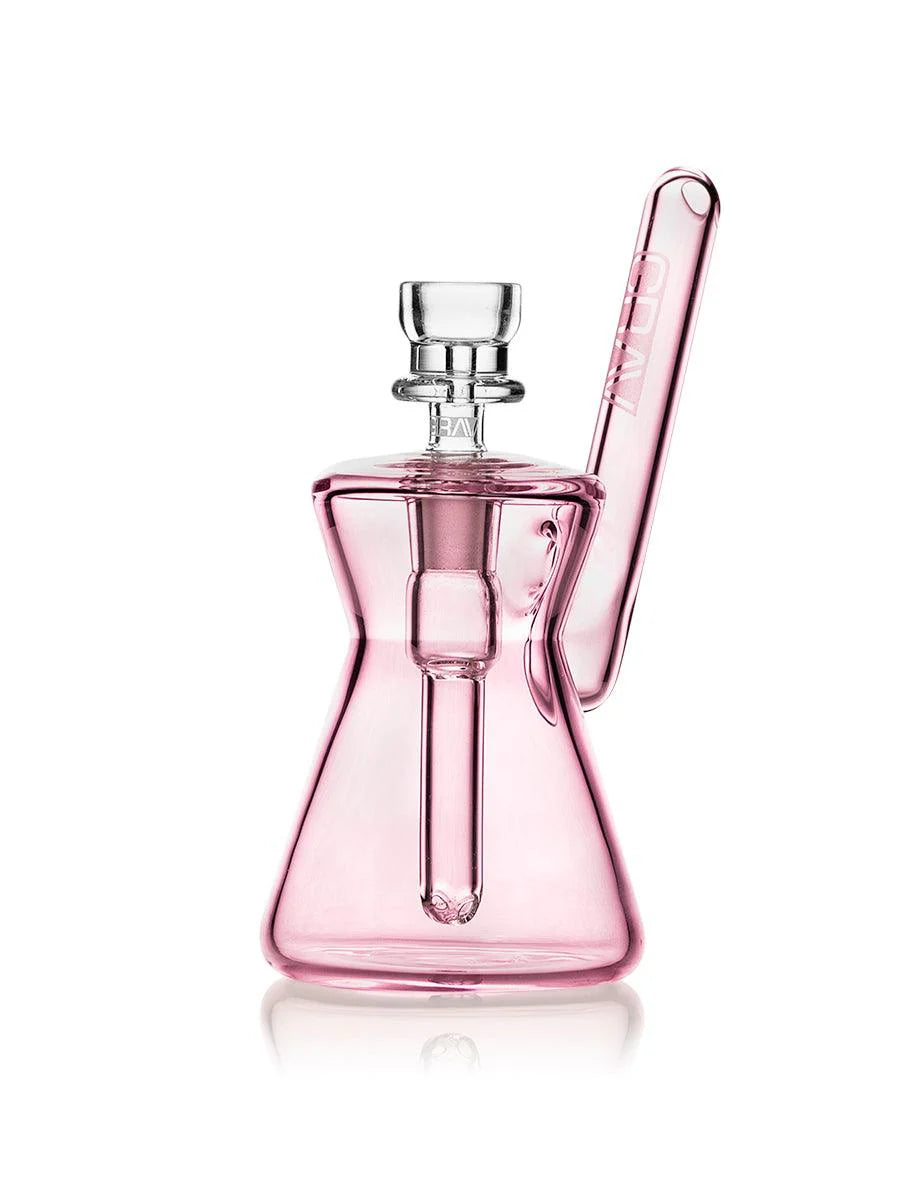 GRAV 4.7" Hourglass Pocket Bubbler Waterpipe - Pink