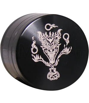 Grinder 4pc - 2.2" CNC Black Laser Engraved design Devil - TPCSUPPLYCO