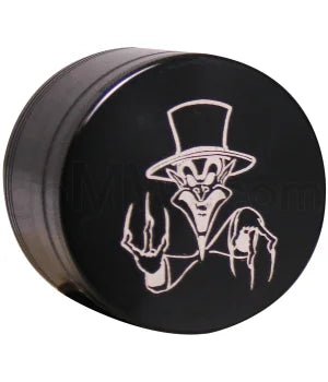 Grinder 4pc - 2.2" CNC Black Laser Engraved designSkull w/HAT - TPCSUPPLYCO