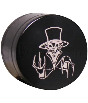 Grinder 4pc-2.2" CNC Black Laser Engraved designSkull w/HAT