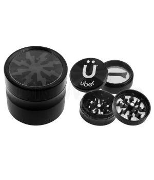 Uber 2.0 Grinder 2" 4pc CNC w/ Screen Black