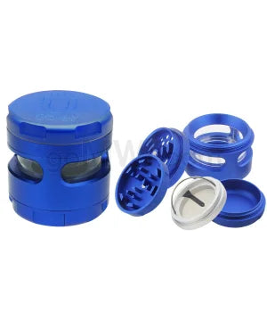 Uber 4.0 Grinder 4pc 2.5" 63mm CNC w/ Window - Blue