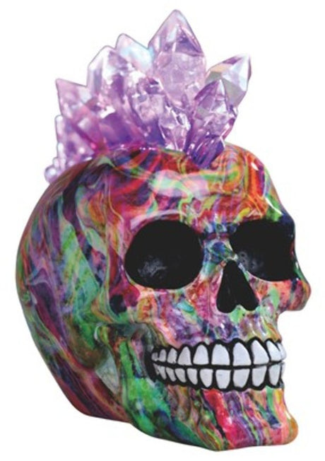 Inspired Acid Color Skull with LED Rock Mohawk Punkrock Red Green 7"W