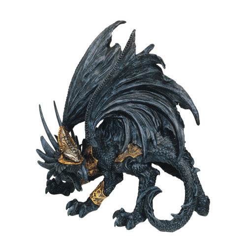 Dragon Figurine, Black 8"H GS71256
