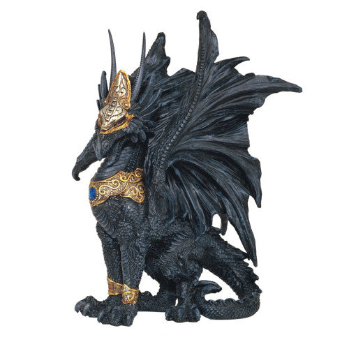 Dragon Figurine, Black 9 1/2"H GS71258