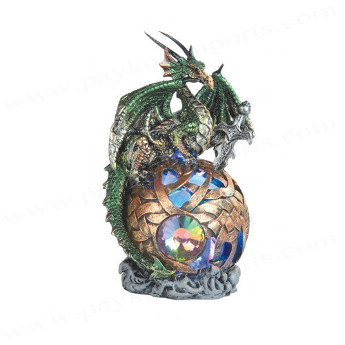 Dragon Green W/LED Globe 6"H GS71509