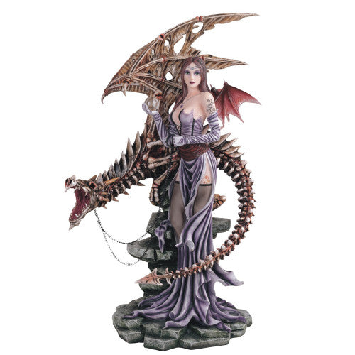 Fairy With Skeleton Dragon, Blue 26"H GS91352