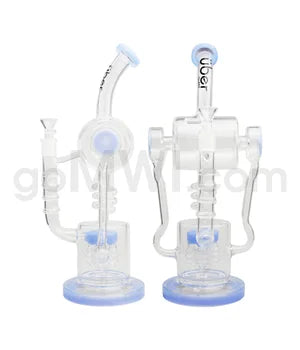 Uber 15" (5mm) Glass Recycler Waterpipe - Jade Blue