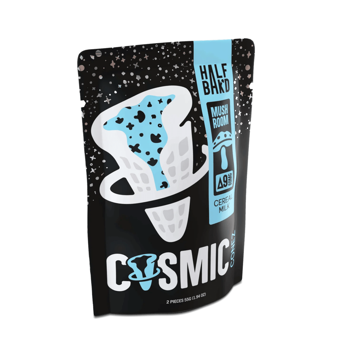 Half Bak'd Cosmic Conez Mushroom 60mg 2ct - Cereal Milk - TPCSUPPLYCO