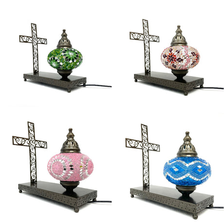 Backlit Cross Lamp with Mosaic Bulb 1 Count Assorted Color