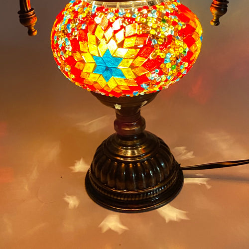 Turkish Mosaic Genie Bottle Table Lamp B2 14"x10"x6" Rainbow - GENIB2